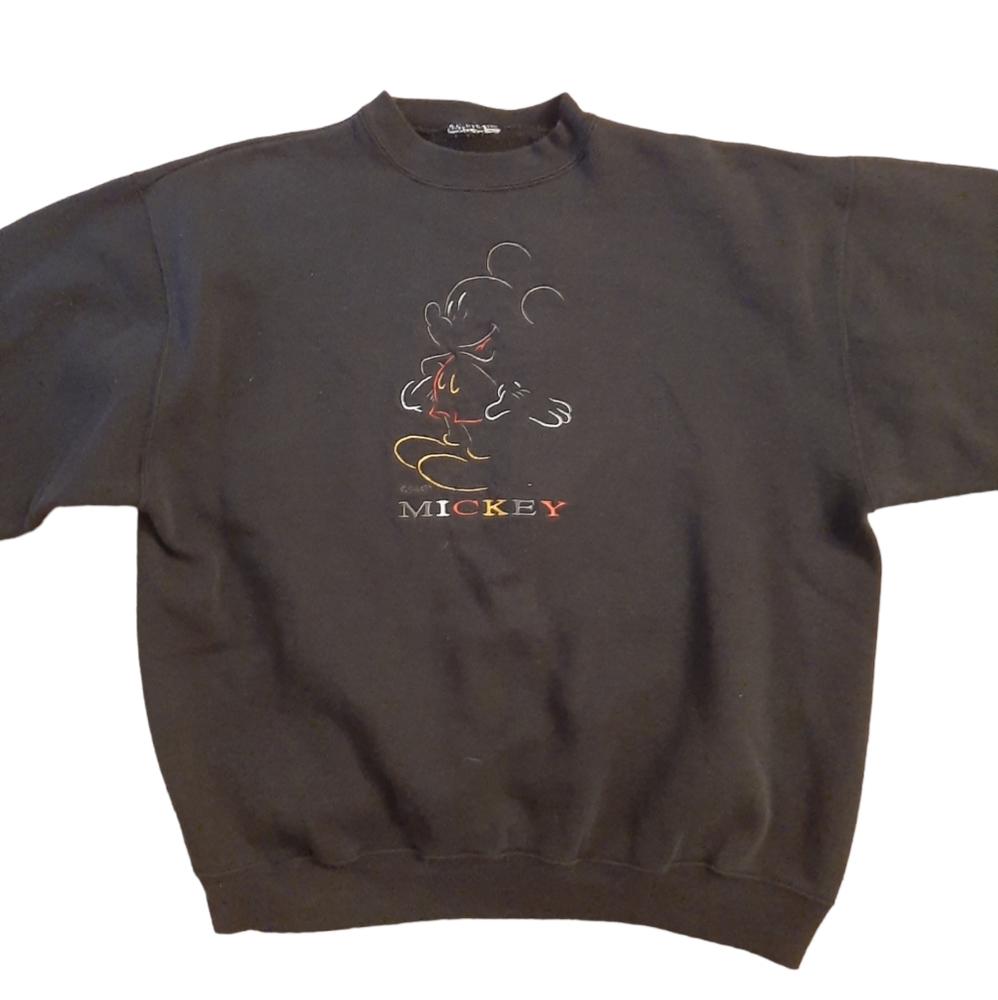 Vintage Disney Mickey Black Crewneck